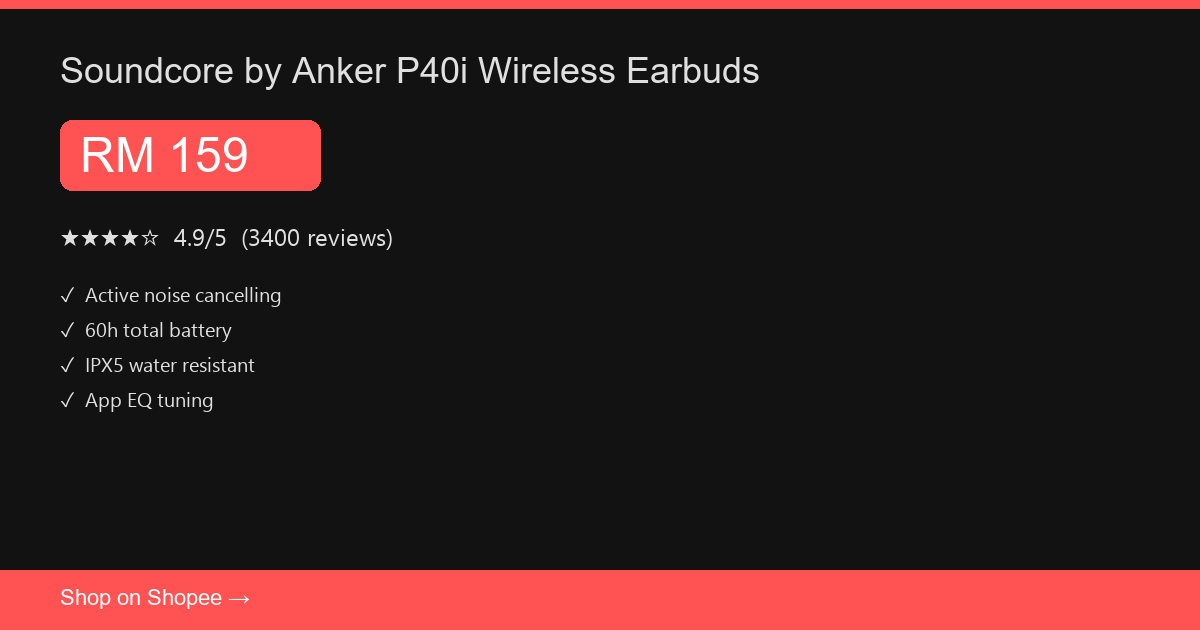 Soundcore by Anker P40i Wireless Earbuds