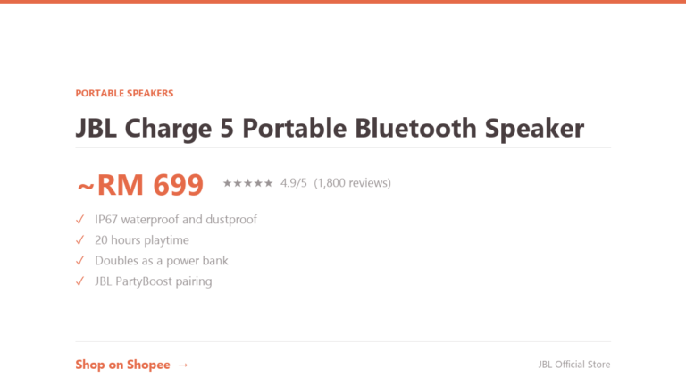 JBL Charge 5 Portable Bluetooth Speaker