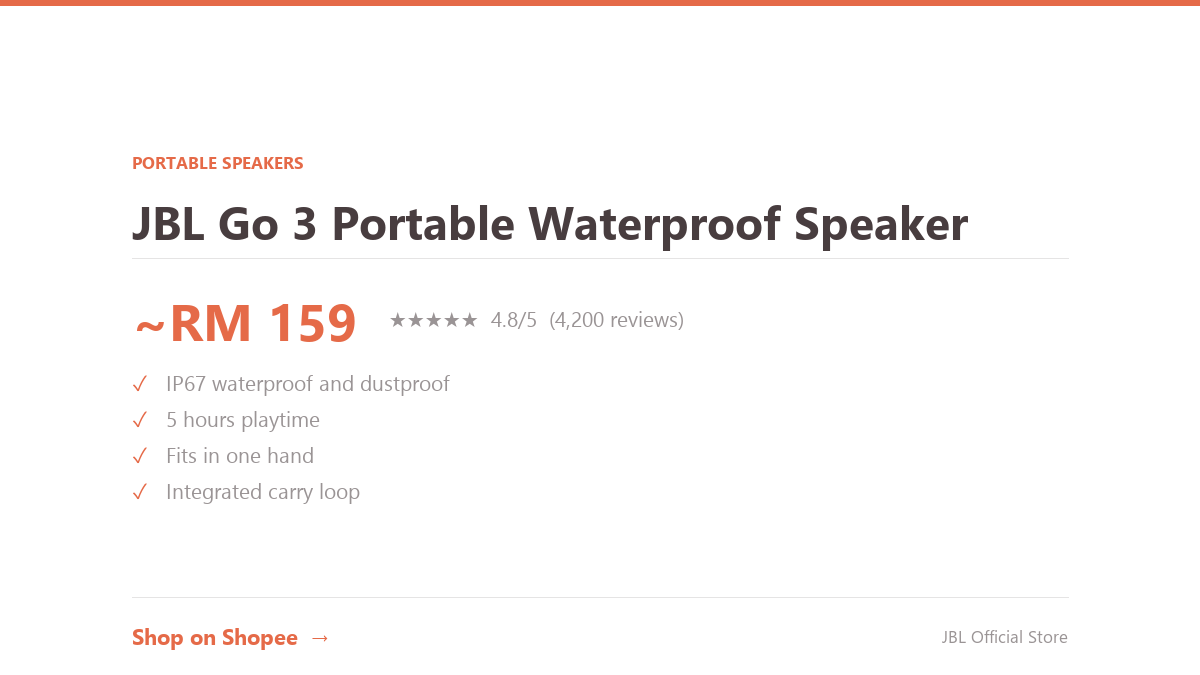 JBL Go 3 Portable Waterproof Speaker Review Malaysia 2026