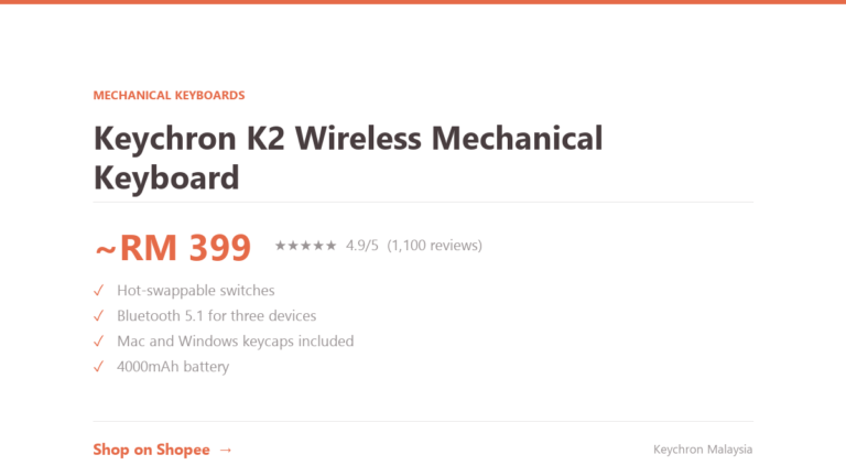 Keychron K2 Wireless Mechanical Keyboard